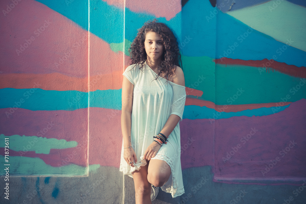 young beautiful moroccan curly woman