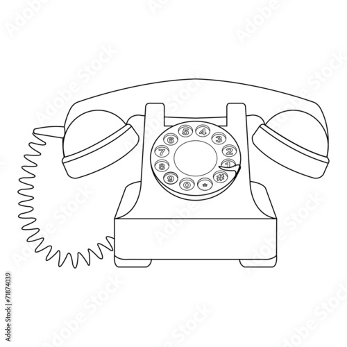 Silhouette of a Vintage telephone