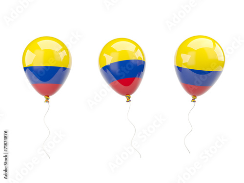 Air balloons with flag of colombia