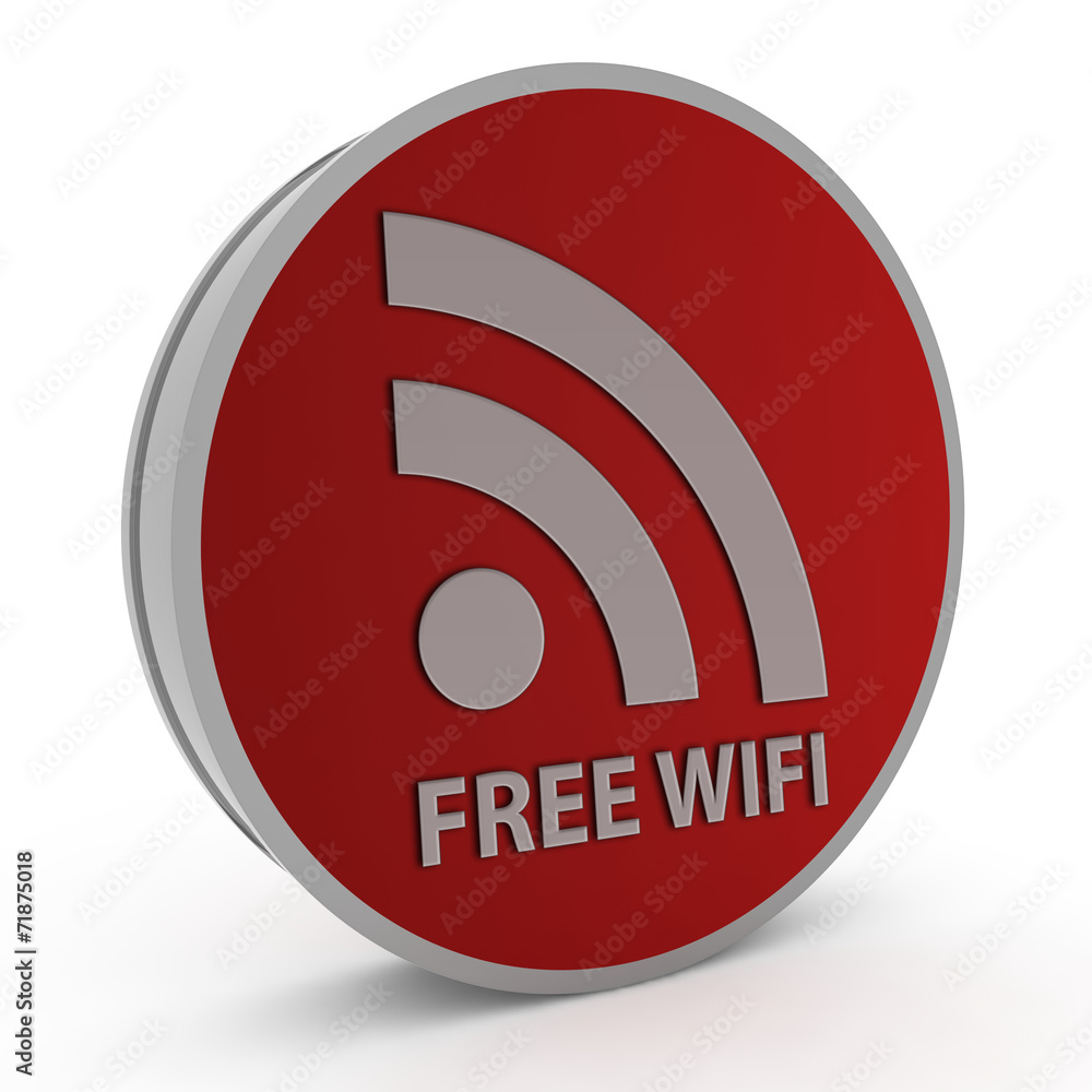 Free wifi circular icon on white background Free wifi circular icon on white background