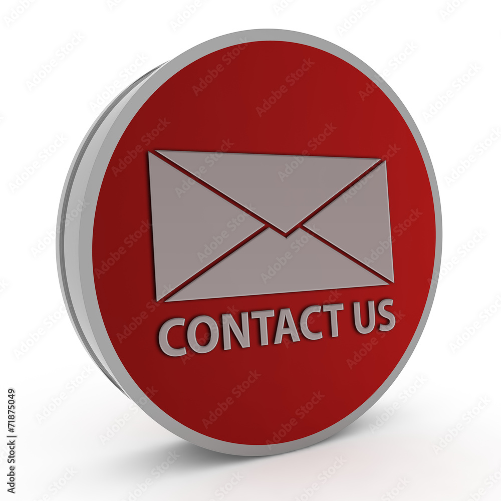 Contact us circular icon on white background Contact us circular icon on white background