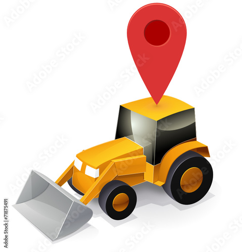 Backhoe loader located