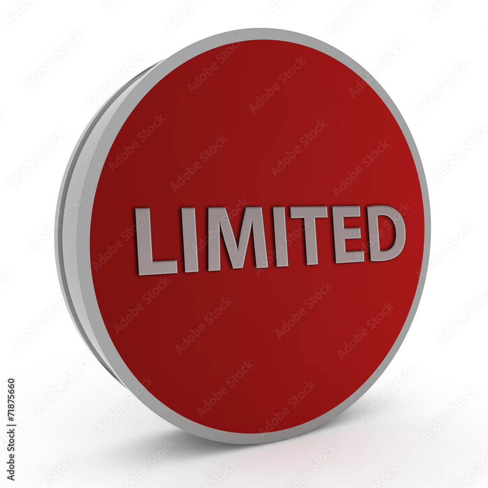 Limited circular icon on white background Limited circular icon on white background