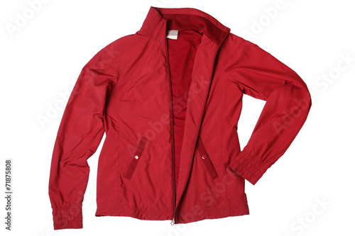 Red woman's sports jacket photo
