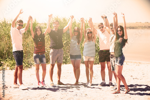 Beautiful young people on beach