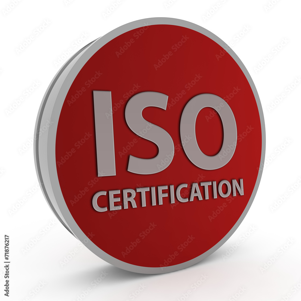 Iso certification circular icon on white background Iso certification circular icon on white background