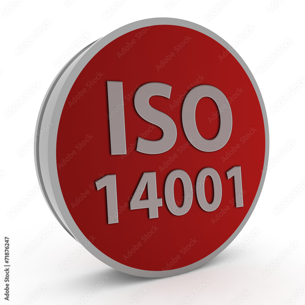 Iso 14001 circular icon on white background Iso 14001 circular icon on white background