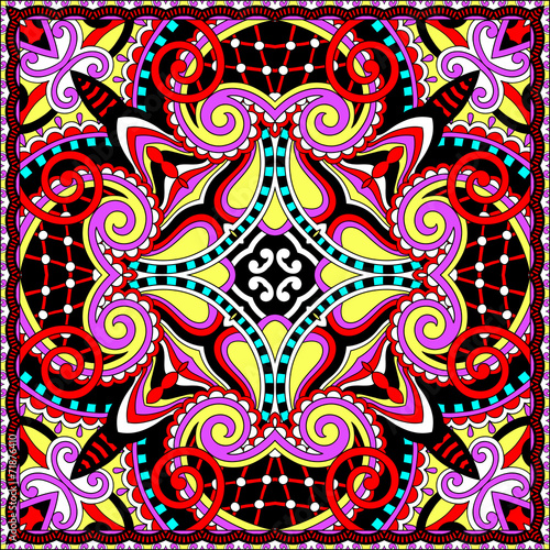 Traditional ornamental floral paisley bandanna