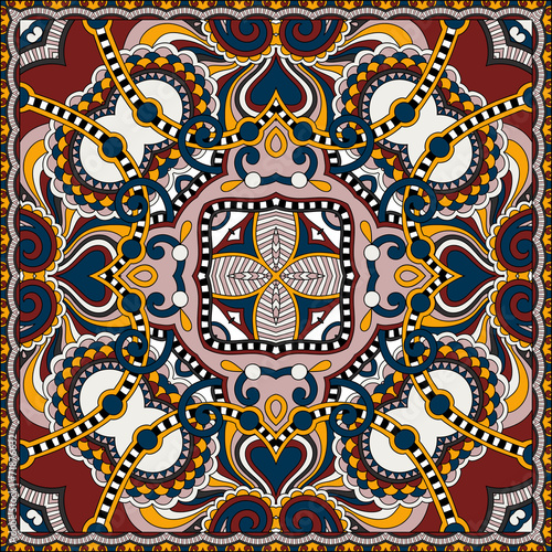 Traditional ornamental floral paisley bandanna