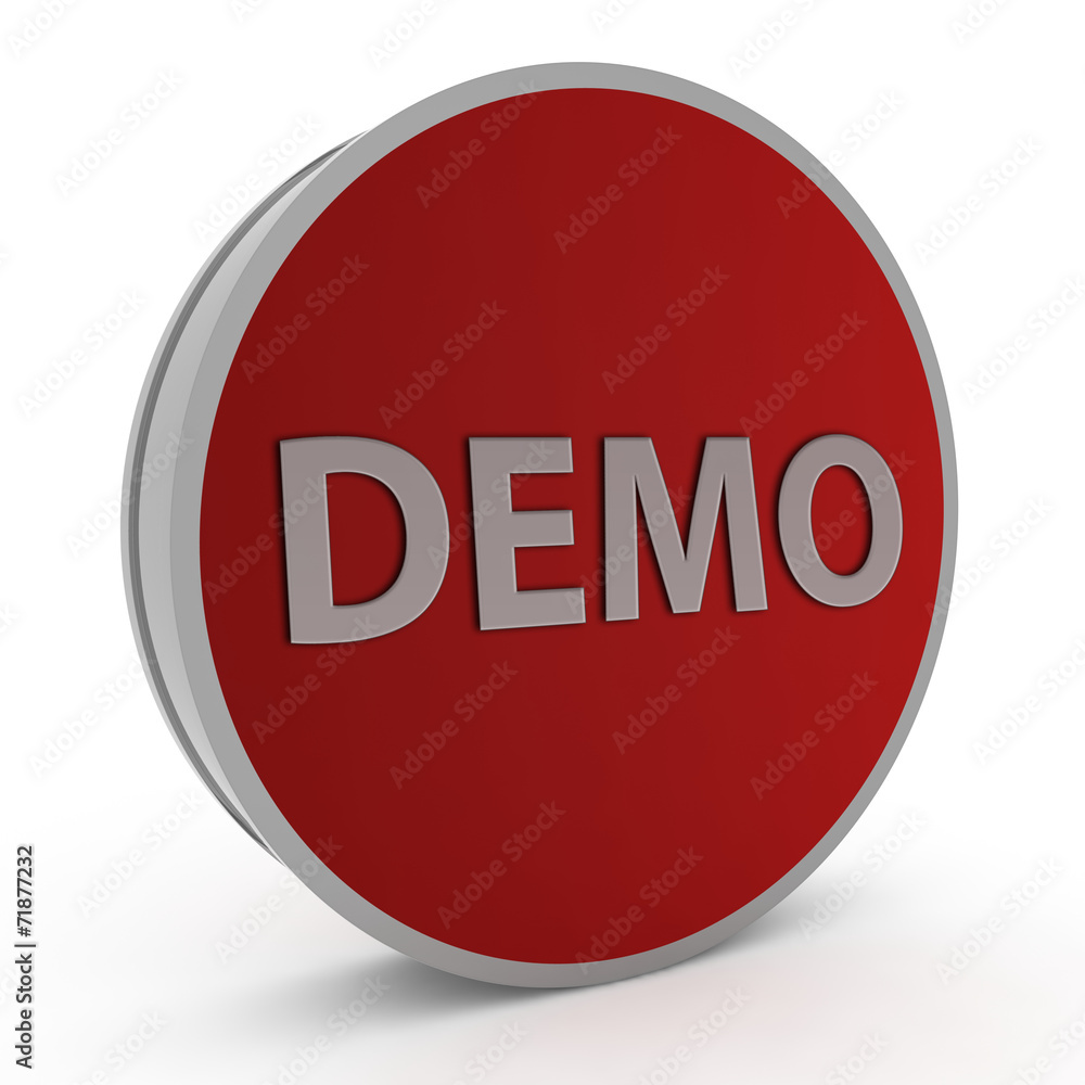 Demo circular icon on white background Demo circular icon on white background