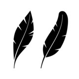 Two Icon Style Feathers. Vector