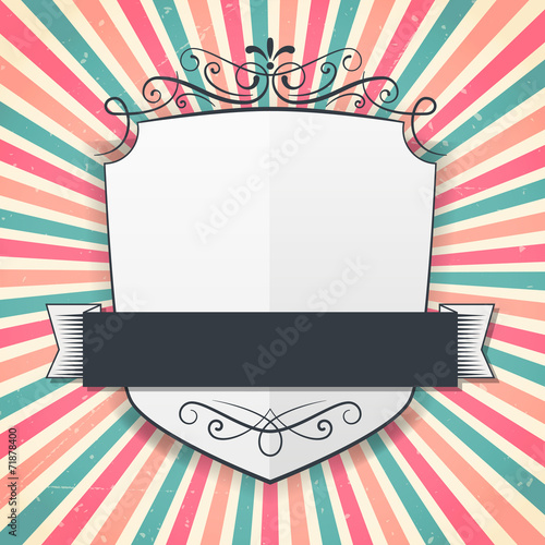 blank shield vintage banner