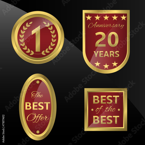 vector golden badges