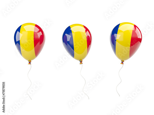 Air balloons with flag of romania