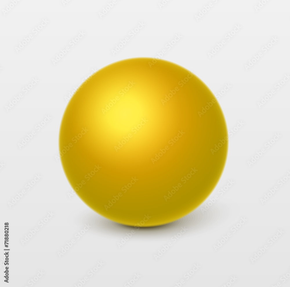 Glossy yellow sphere.Vector, isolated