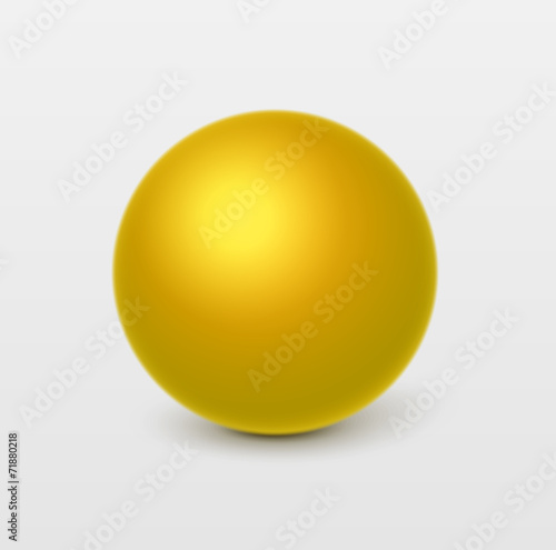 Glossy yellow sphere.Vector, isolated