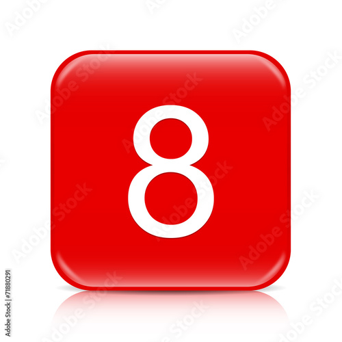 Red 8 button, icon