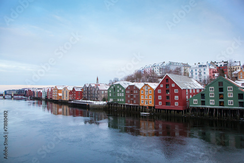 Trondheim winter cityscape Norway
