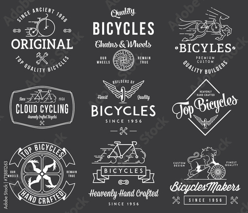Bicycle Builders set 1 white on black