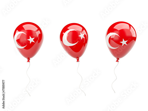 Air balloons with flag of turkey