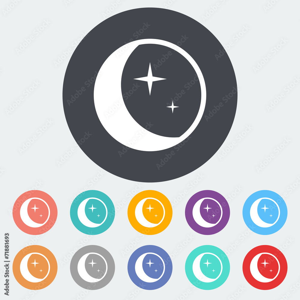 Moon icon. Moon icon.