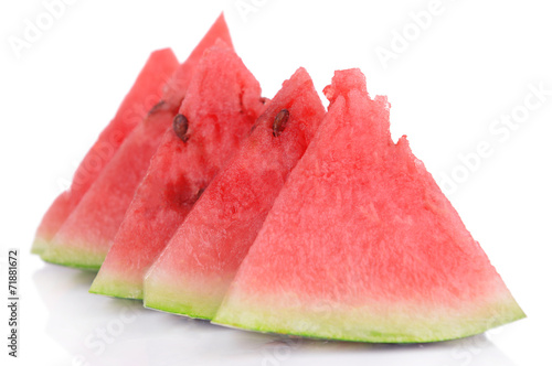 Slices of watermelon isolated on white