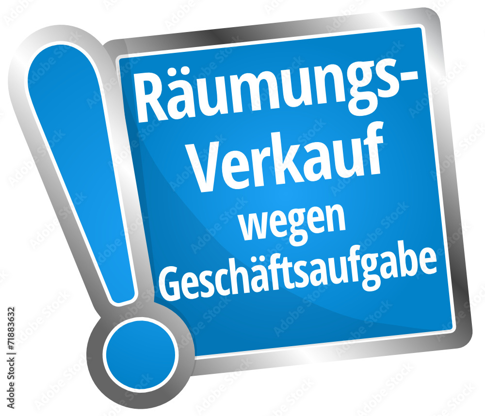 Räumungsverkauf wegen Geschäftsaufgabe Räumungsverkauf wegen Geschäftsaufgabe