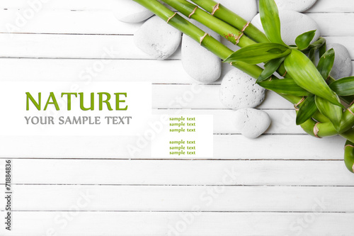 Spa bamboo on wooden background