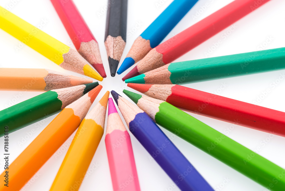 Colorful pencil isolated on white background Colorful pencil isolated on white background