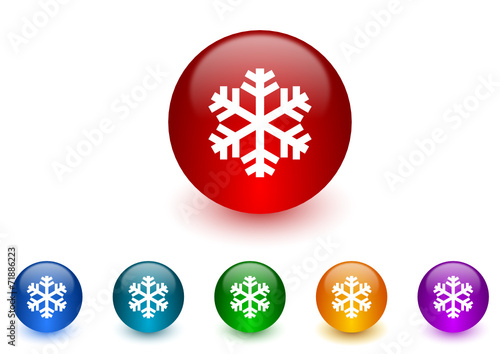 snow colorful vector icons set