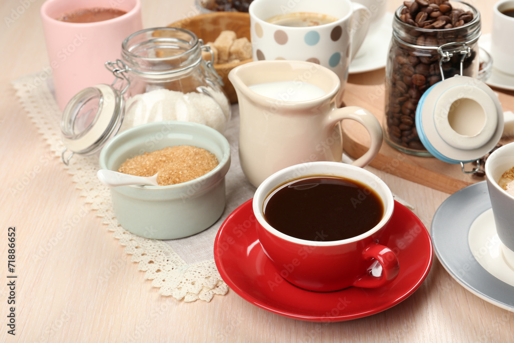 Fresh coffee with several ingredients Fresh coffee with several ingredients