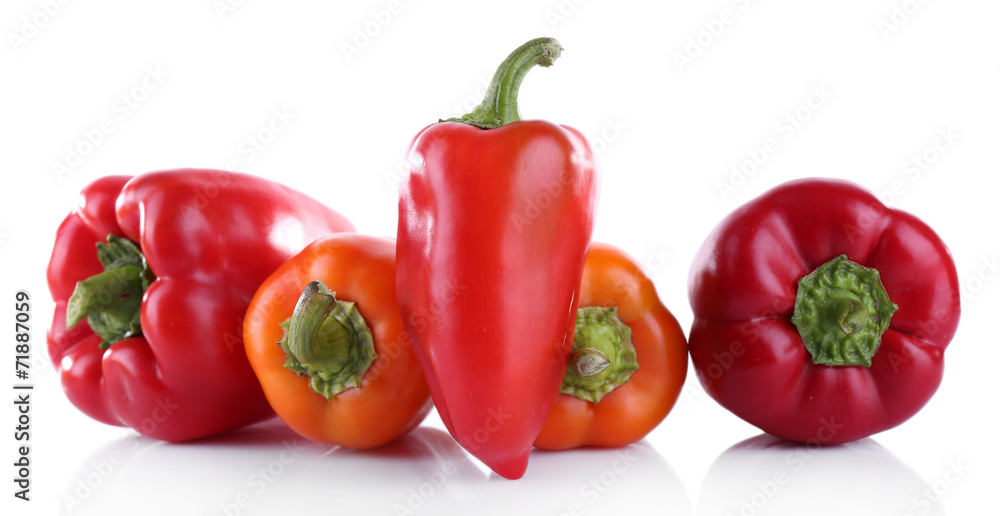 Peppers isolated on white