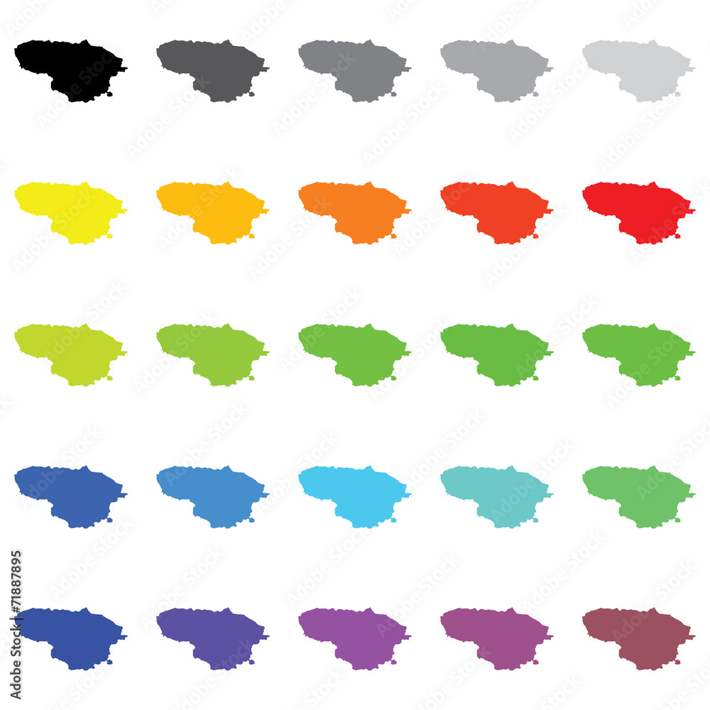 Illustrated Outlines in a variety of colours of the Country of L Illustrated Outlines in a variety of colours of the Country of L