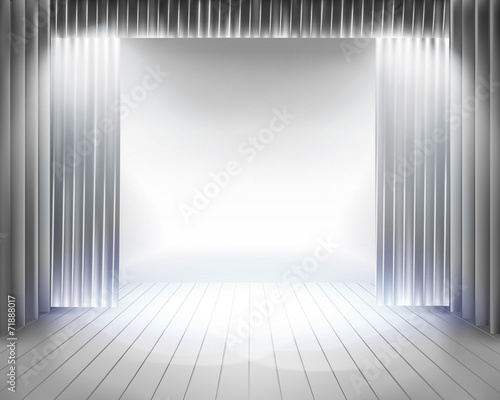 Stage curtain. Vector illustration.