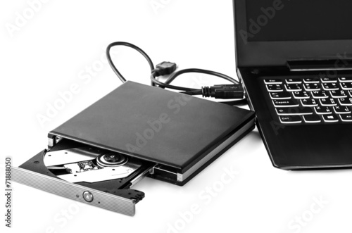 Compact disc rewritable attach on computer notebook