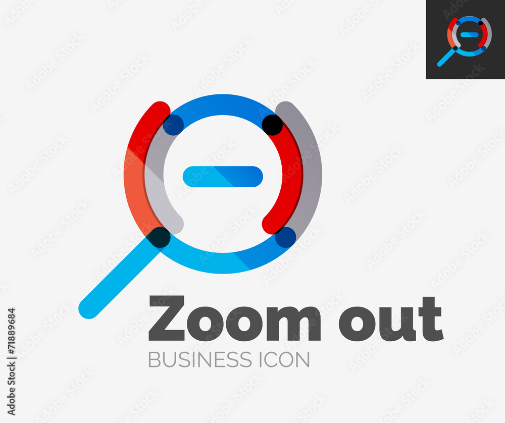 Minimal line design logo, zoom icon Minimal line design logo, zoom icon