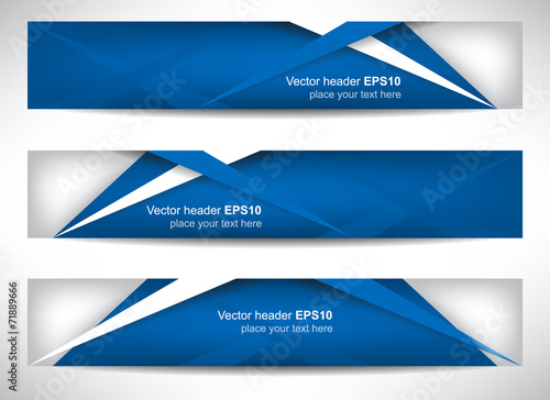 Web header, set of vector banner, design with precise dimension