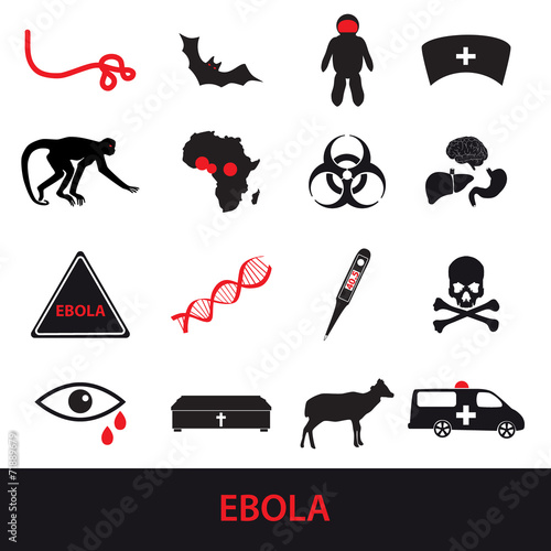 ebola disease icons set eps10