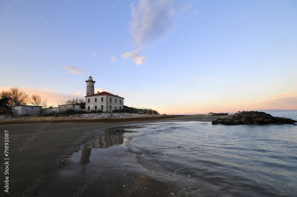 Lighthouse after the sunset