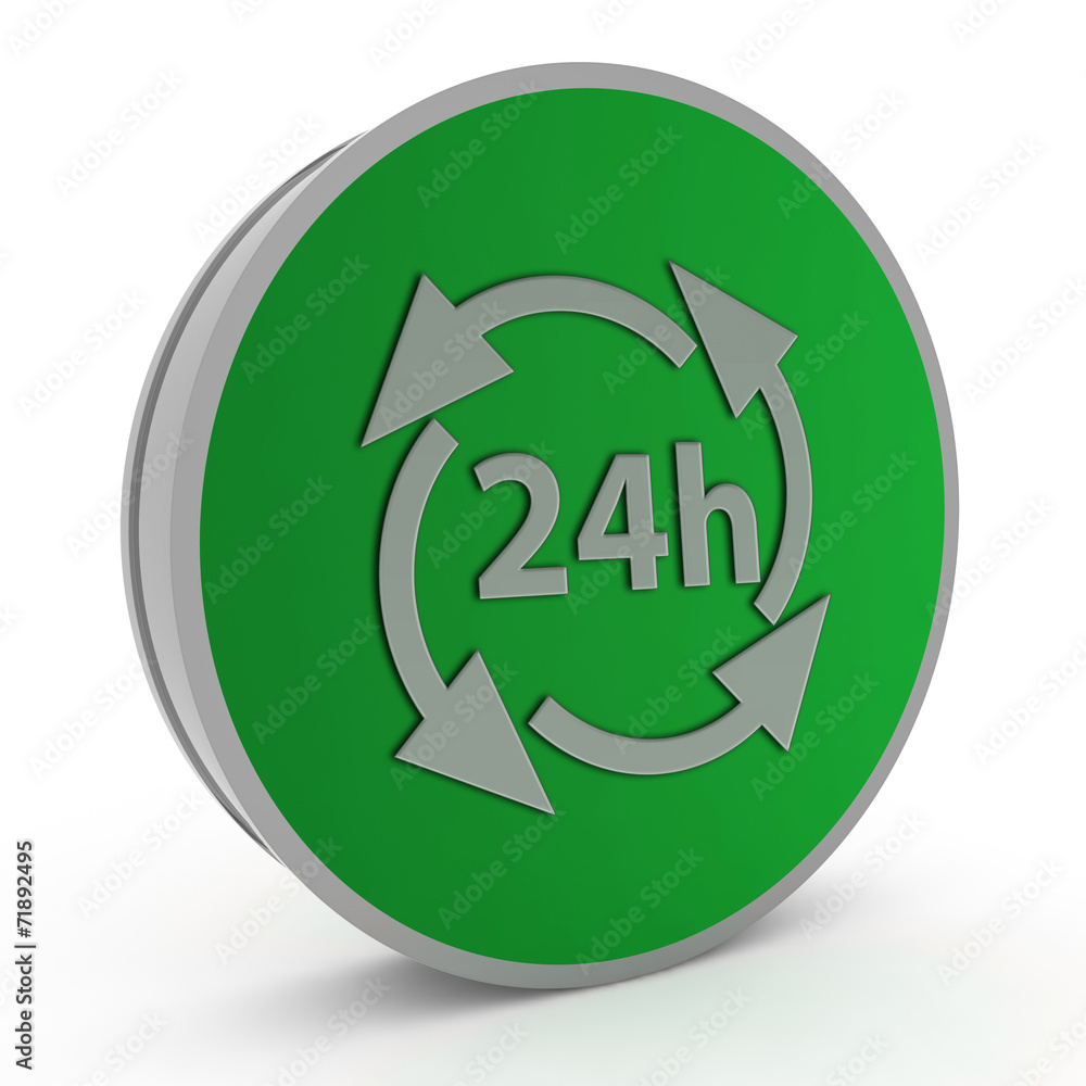 24 hours circular icon on white background 24 hours circular icon on white background