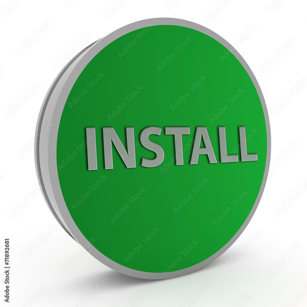 Installation circular icon on white background Installation circular icon on white background