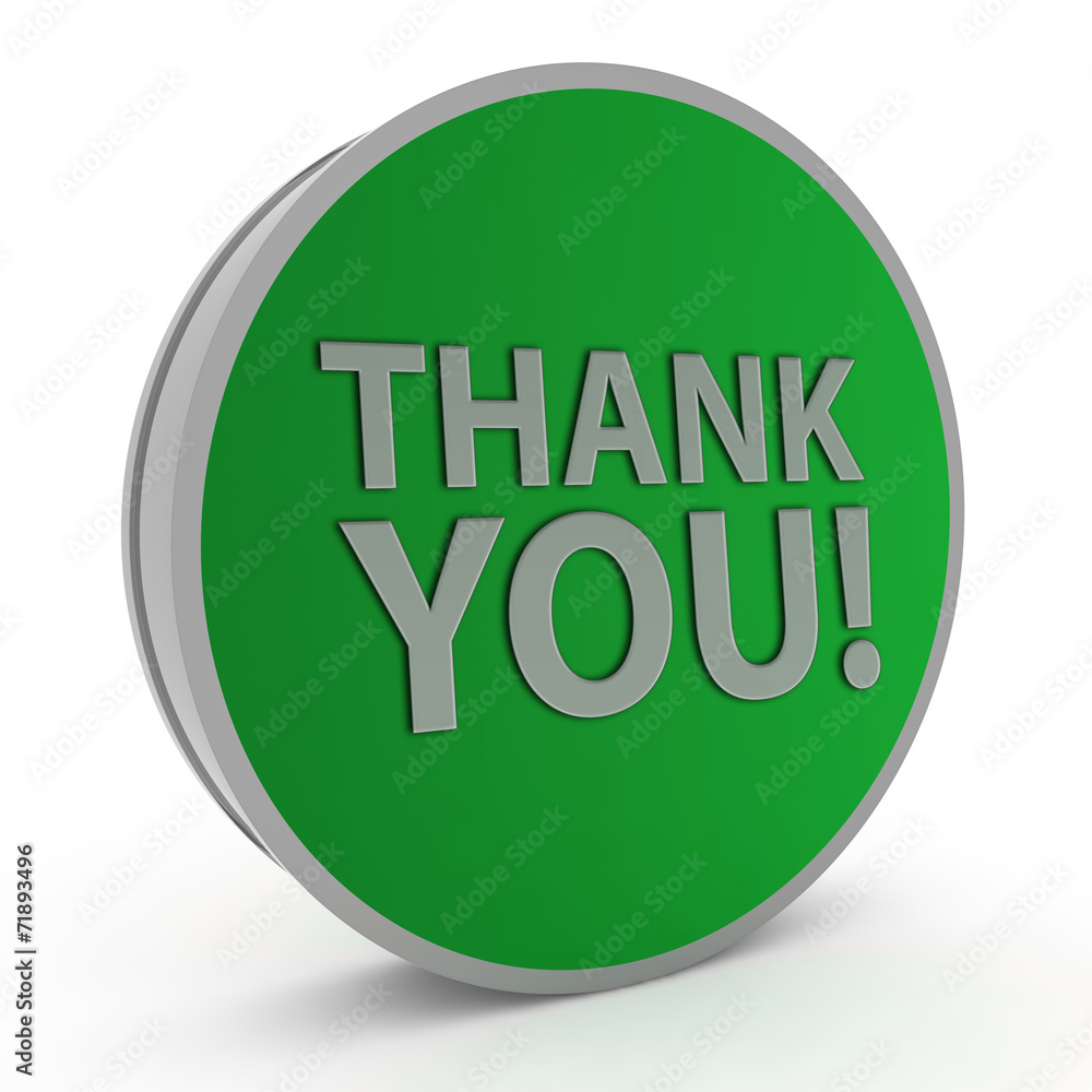 Thank you circular icon on white background Thank you circular icon on white background