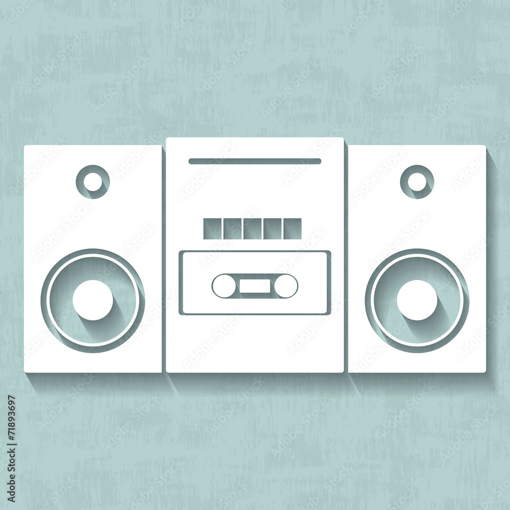 Fototapeta premium Vector white tape recorder