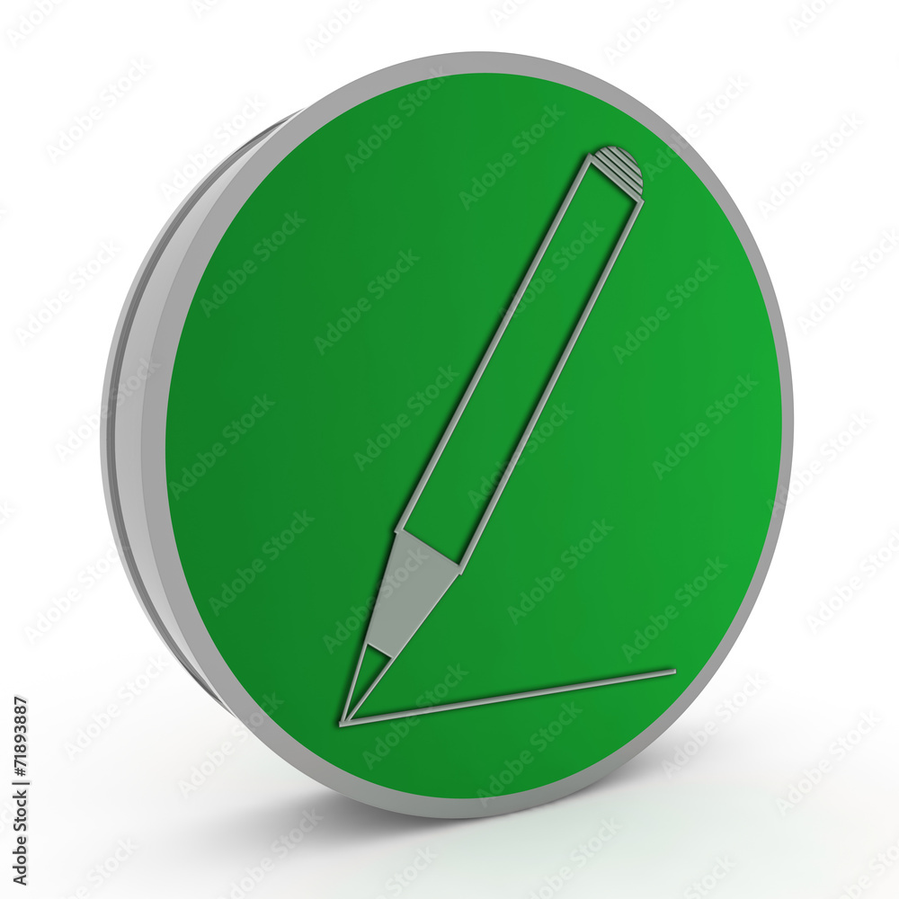 Pencil circular icon on white background Pencil circular icon on white background