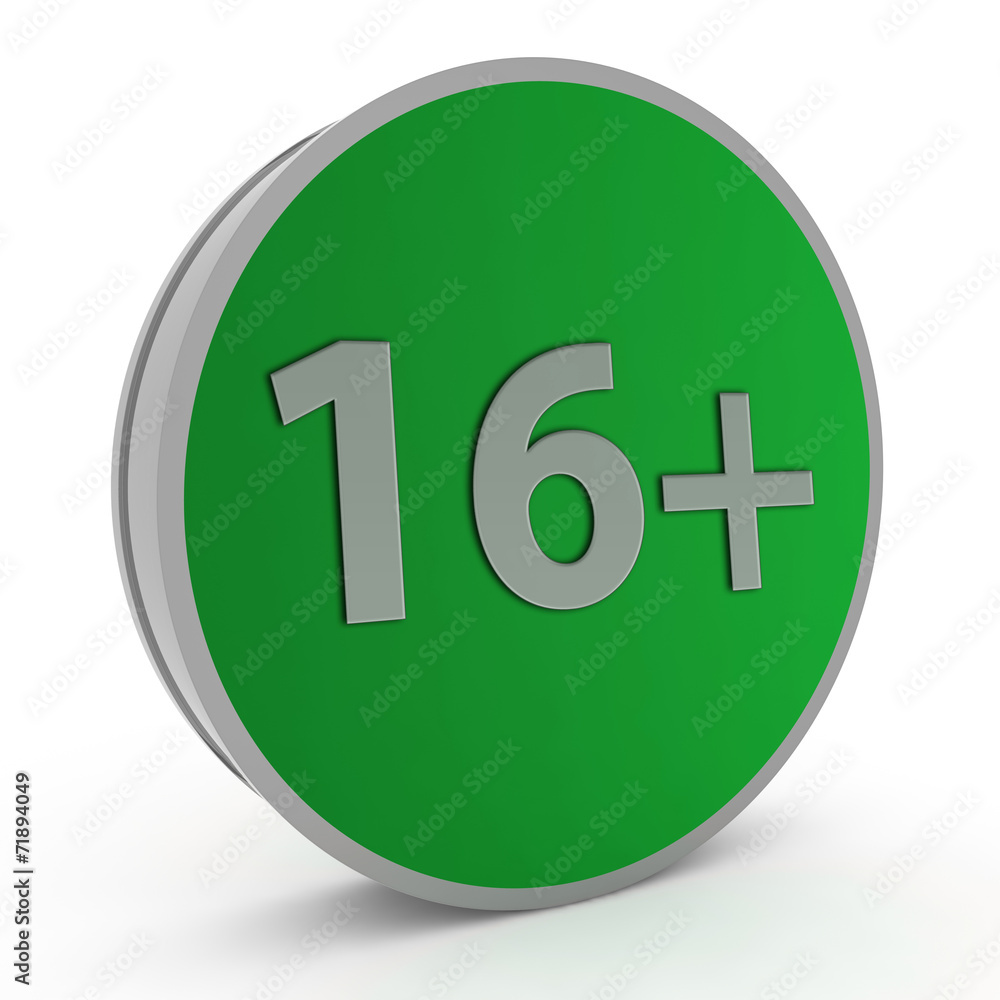 16+ circular icon on white background 16+ circular icon on white background