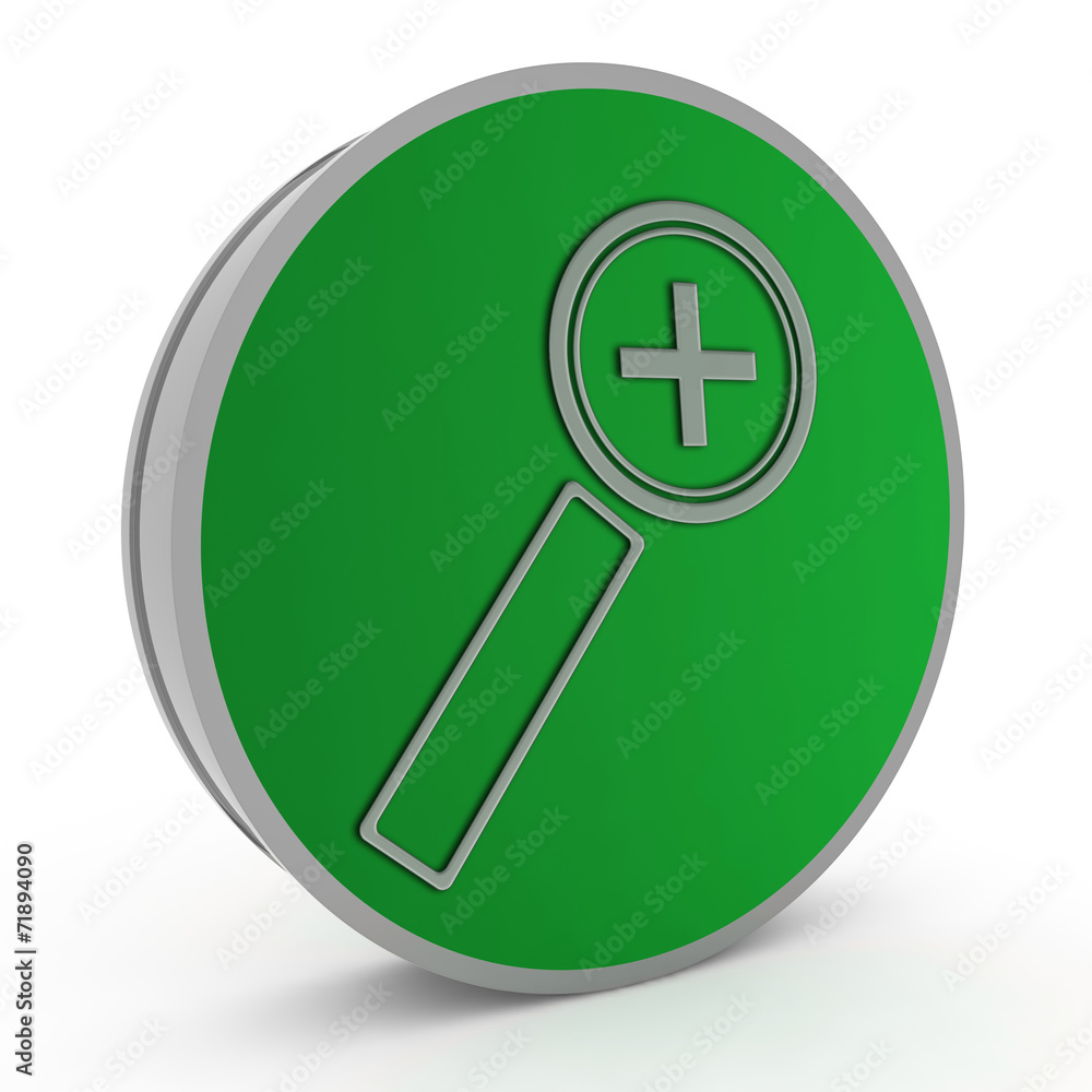 Zoom in circular icon on white background Zoom in circular icon on white background