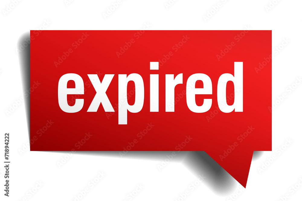 expired red 3d realistic paper speech bubble expired red 3d realistic paper speech bubble