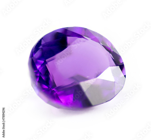 Closeup of natural purple amethyst gemstone