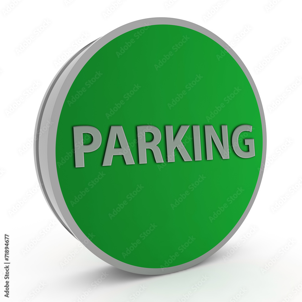 Parking circular icon on white background Parking circular icon on white background