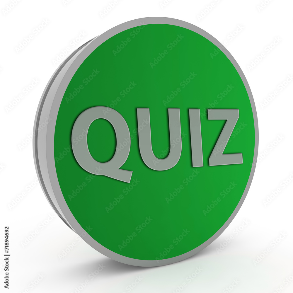 Quiz circular icon on white background Quiz circular icon on white background